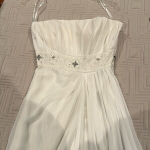 White strapless maxi dress